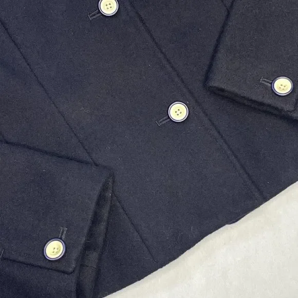 ~ Vintage RARE Armani Jeans Med Wool Military Jacket HTF Women's Button Up Lined - Picture 6 of 14